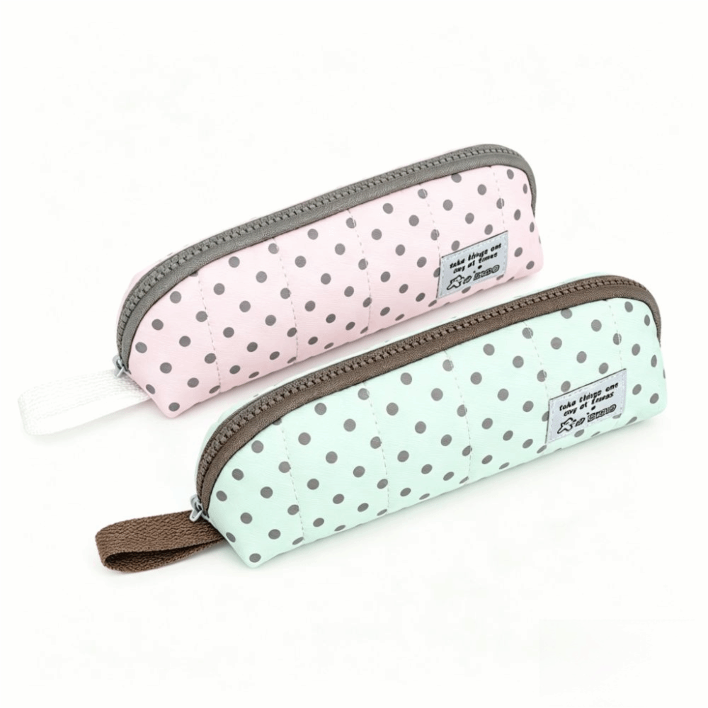 Aesthetic Large Pencil Case Pouch - Esthetische etui met stippenmotief, in Koreaanse