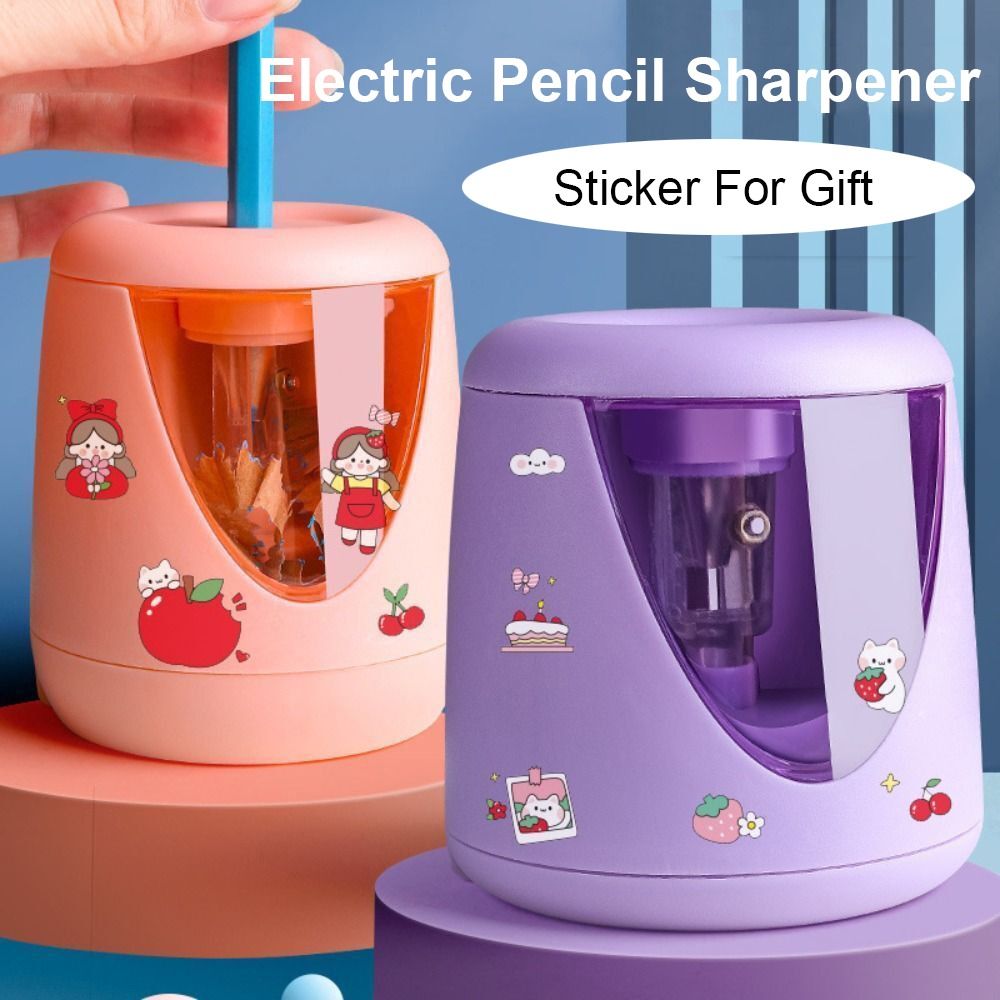 Electric Pencil Sharpener Usb - Batterij/USB/oplaadbaar, met decoratieve sticker, automatische functie,