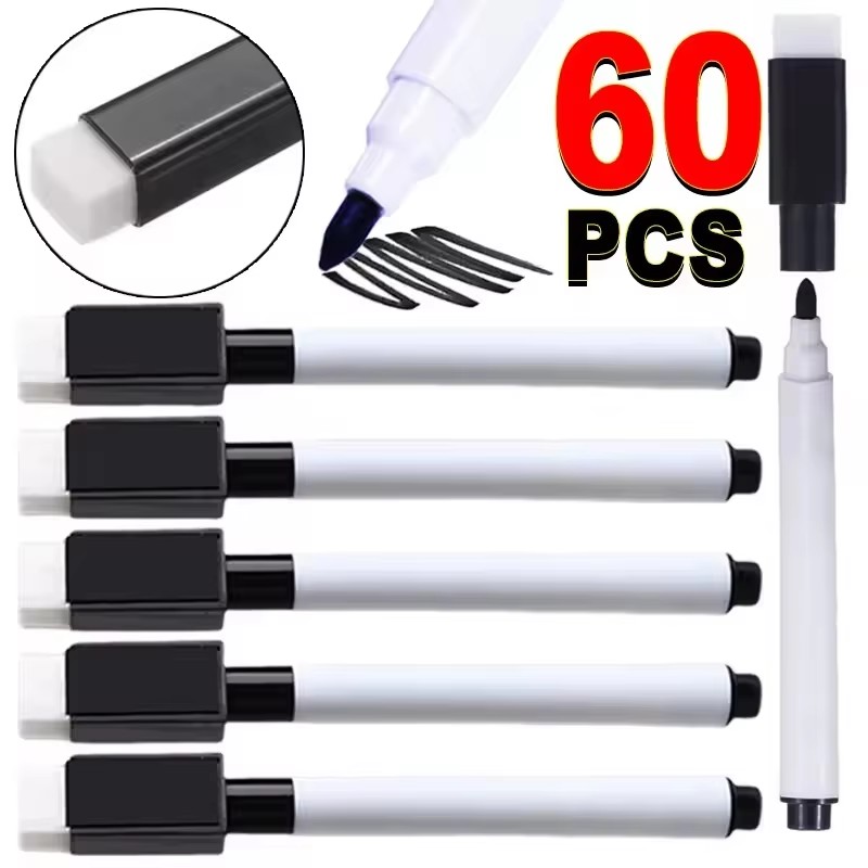 School Supplies - Magnetische zwarte whiteboardstiften met een uitneembare