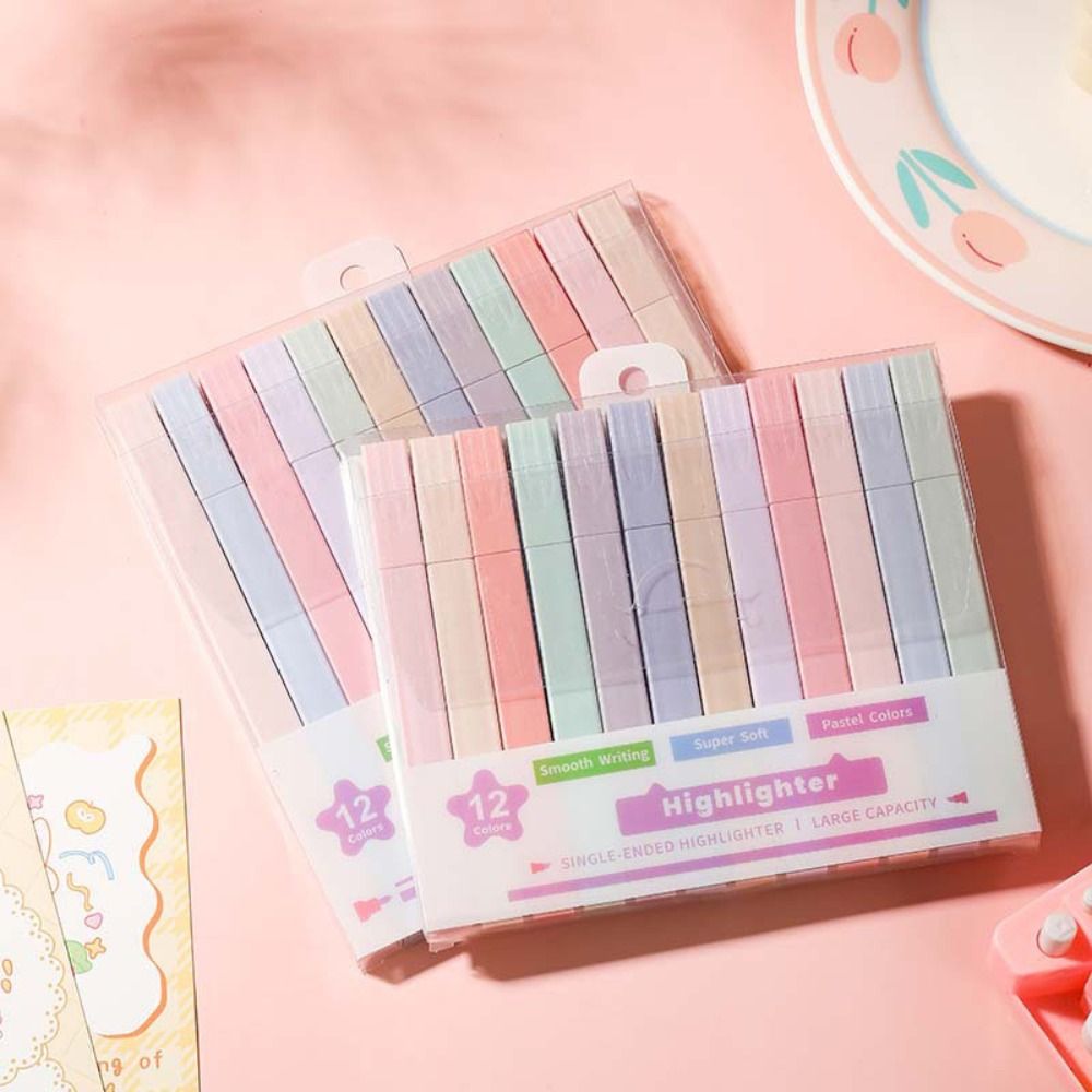 Pastel Highlighter Set Double Ended - Tweekoppige markeerstiften Stationaire benodigdheden Fluorescerende pastelkleurige