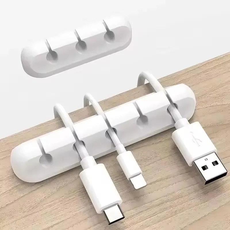 Desk Accessories - Siliconen USB-kabelorganizer, USB-oplaadkabeloproller, desktop-organisatieclips, kabelhouder voor