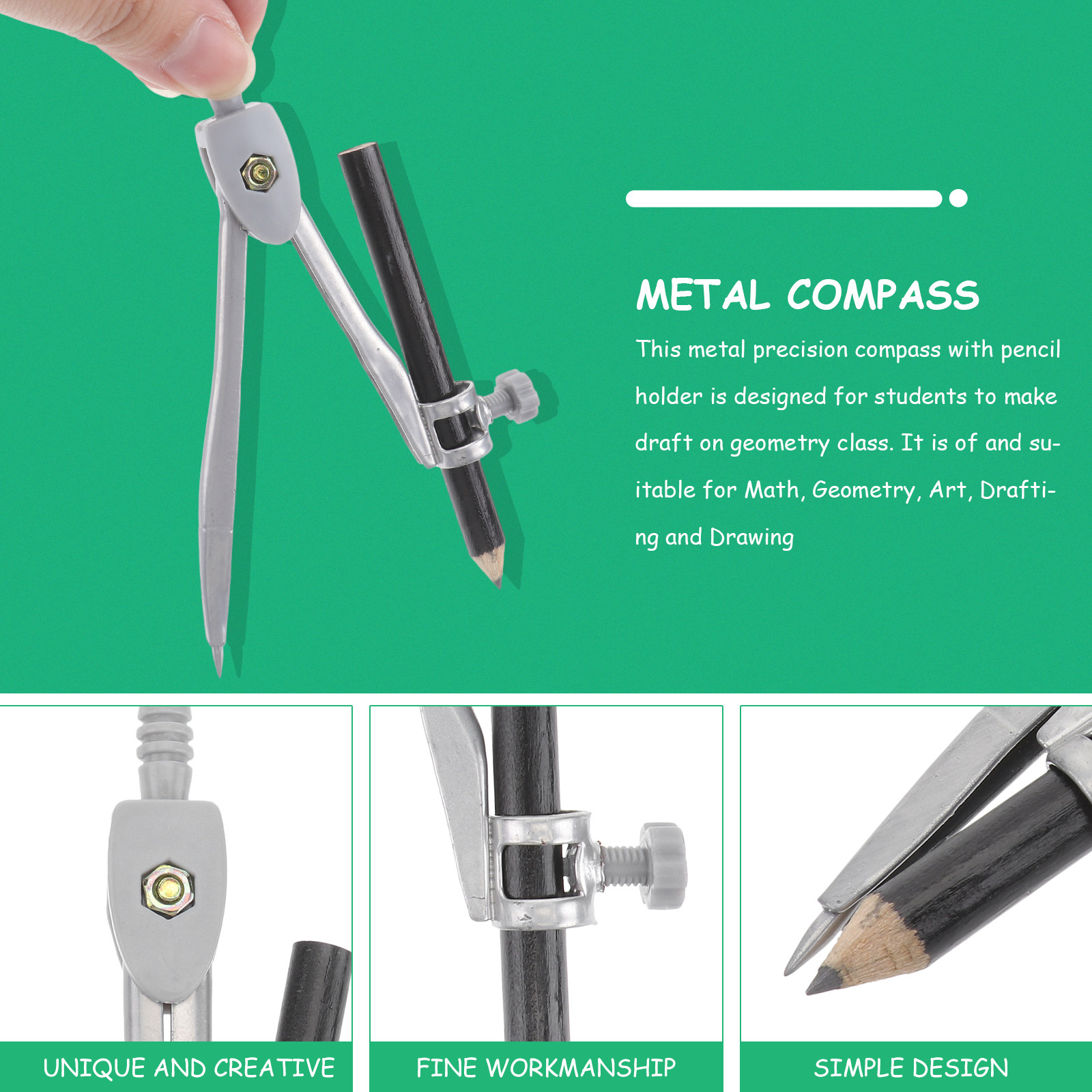 Professioneel kompas Metalen k - Math Geometry Set With Compass recensie en prijs