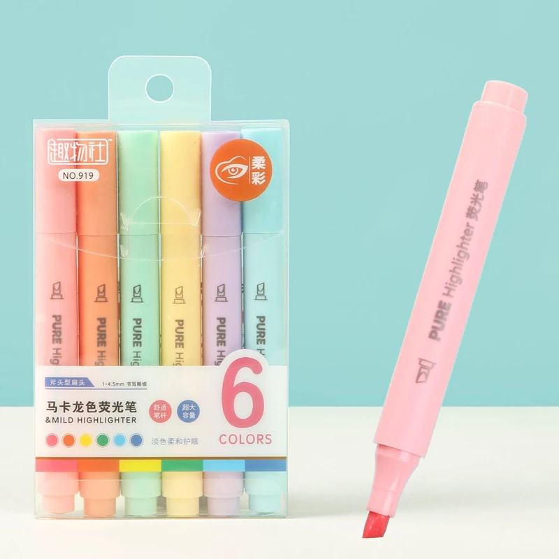 6-delige set pastelkleurige ma - Pastel Highlighter Set Double Ended recensie en prijs