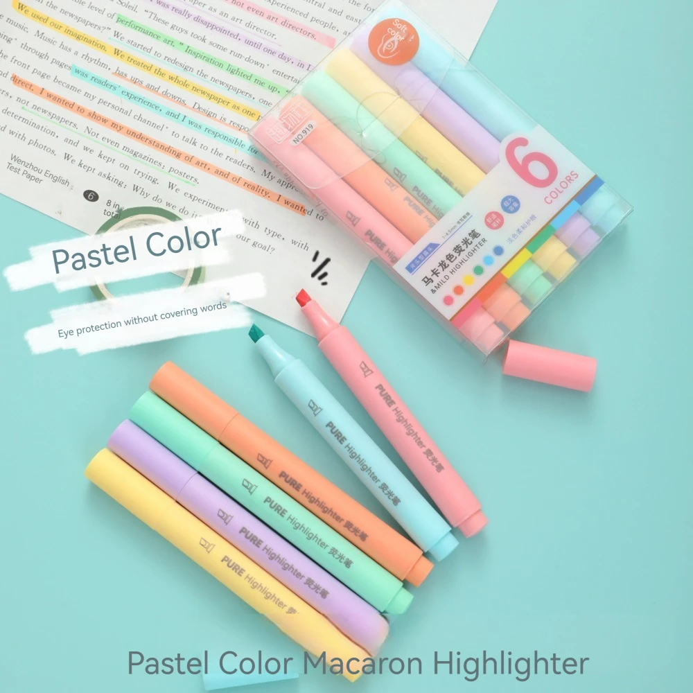 6-delige set pastelkleurige ma - Pastel Highlighter Set Double Ended recensie en prijs