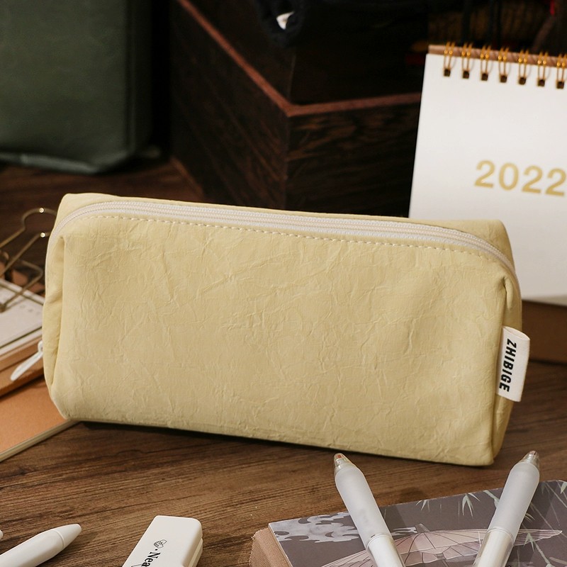 Kawaii crèmekleurige leren etu - Aesthetic Large Pencil Case Pouch recensie en prijs