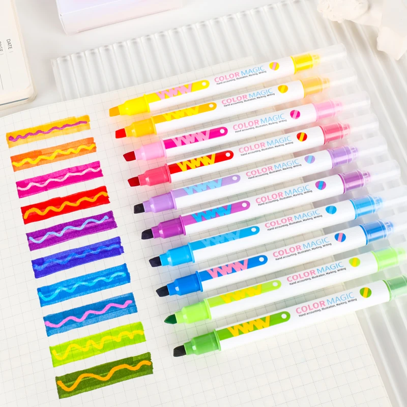 10 stuks dubbelzijdige magisch - Pastel Highlighter Set Double Ended recensie en prijs