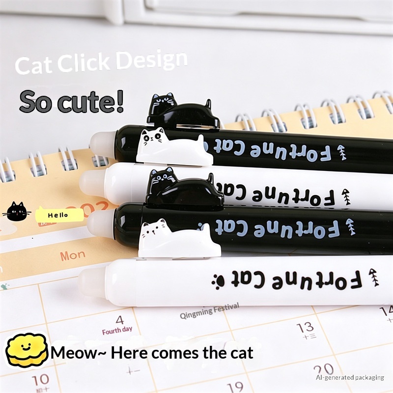 4 stuks schattige katten uitwi - Retractable Eraser Pen Click recensie en prijs