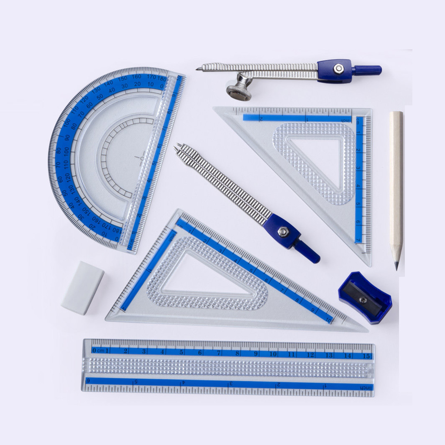 10-delige meetkunde wiskunde s - Math Geometry Set With Compass recensie en prijs