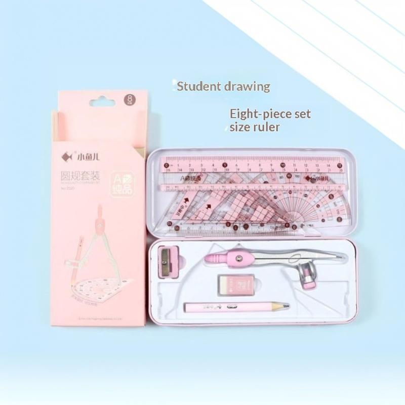 8-delige set geometrische schr - Math Geometry Set With Compass recensie en prijs