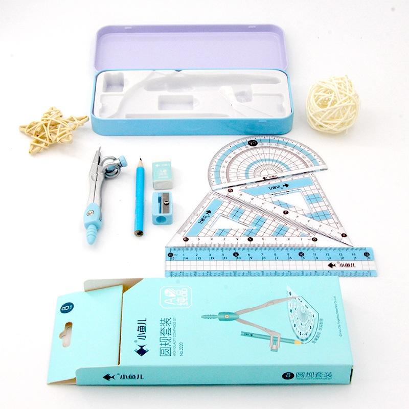 8-delige set geometrische schr - Math Geometry Set With Compass recensie en prijs