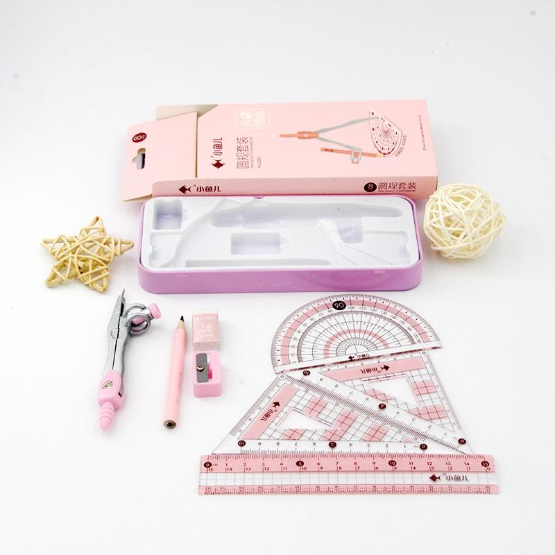 8-delige set geometrische schr - Math Geometry Set With Compass recensie en prijs