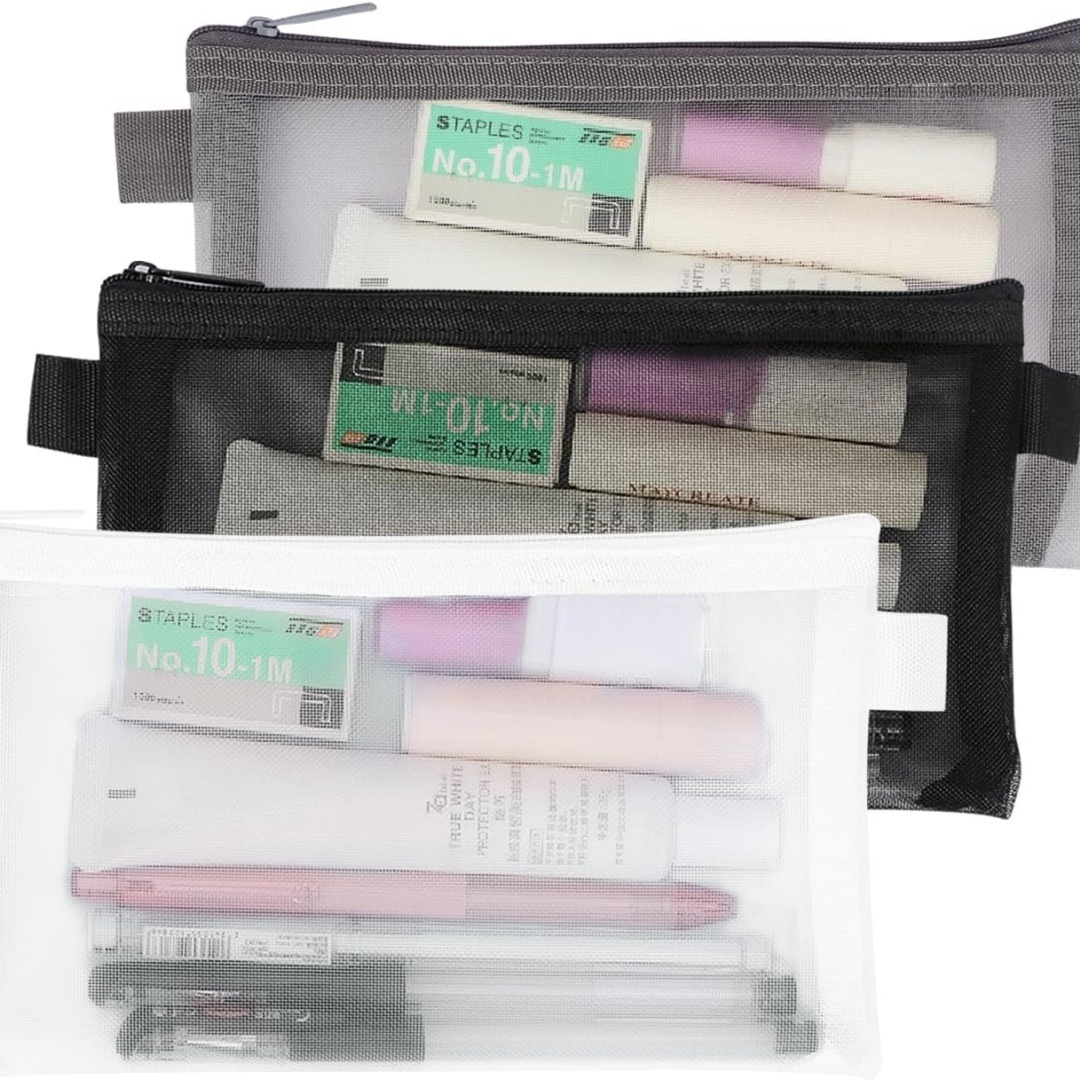 Draagbaar kantoorbenodigdheden - Clear Mesh Pencil Pouch For Exam recensie en prijs
