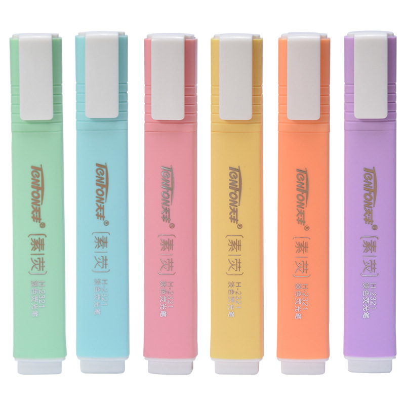 6 stks/set Platte Vorm Bleke K - Pastel Highlighter Set Double Ended recensie en prijs